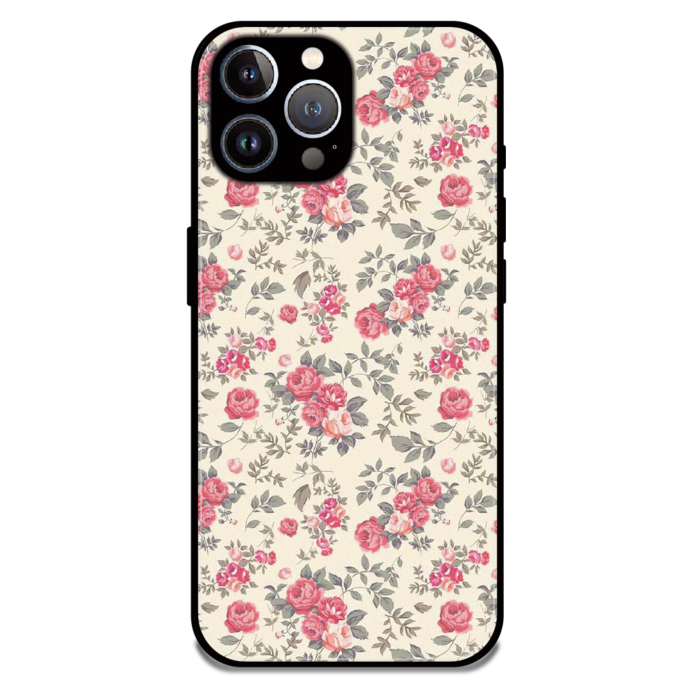 Vintage Rose Meadow - Glossy Metal Silicone Case For Apple iPhone 11 Pro