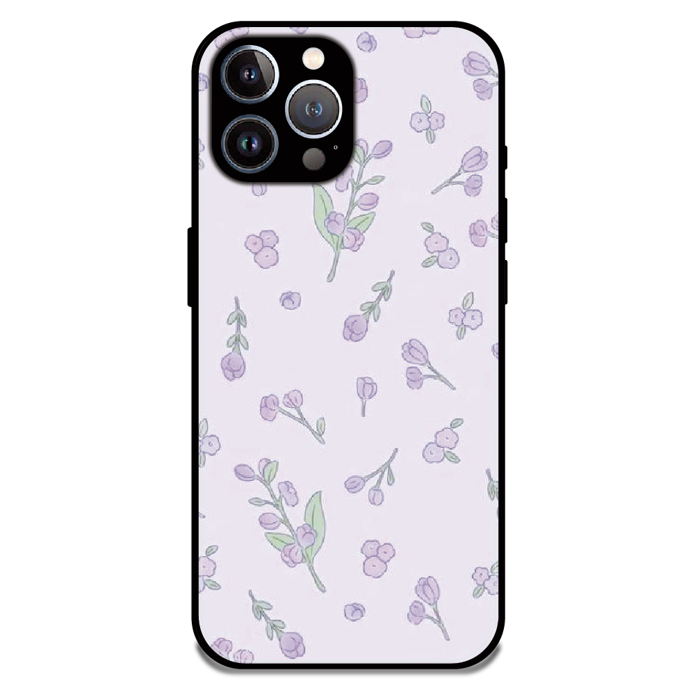 Lavender Floral Ditsy - Glossy Metal Silicone Case For Apple iPhone 11 Pro