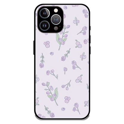 Lavender Floral Ditsy - Glossy Metal Silicone Case For Apple iPhone 11 Pro