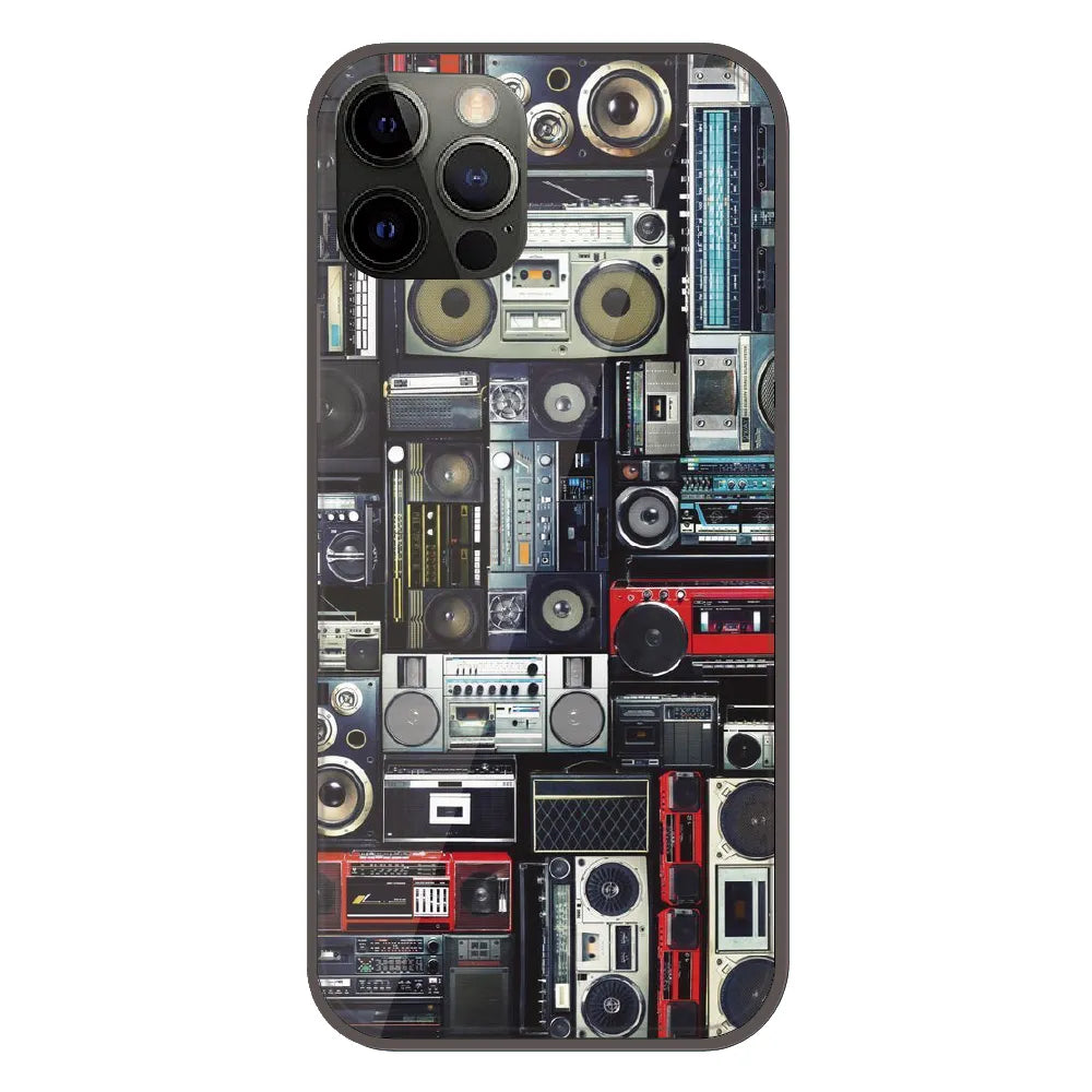 Retro Boombox Music Pattern - Printed Silicone Case For Apple iPhone 11 Pro