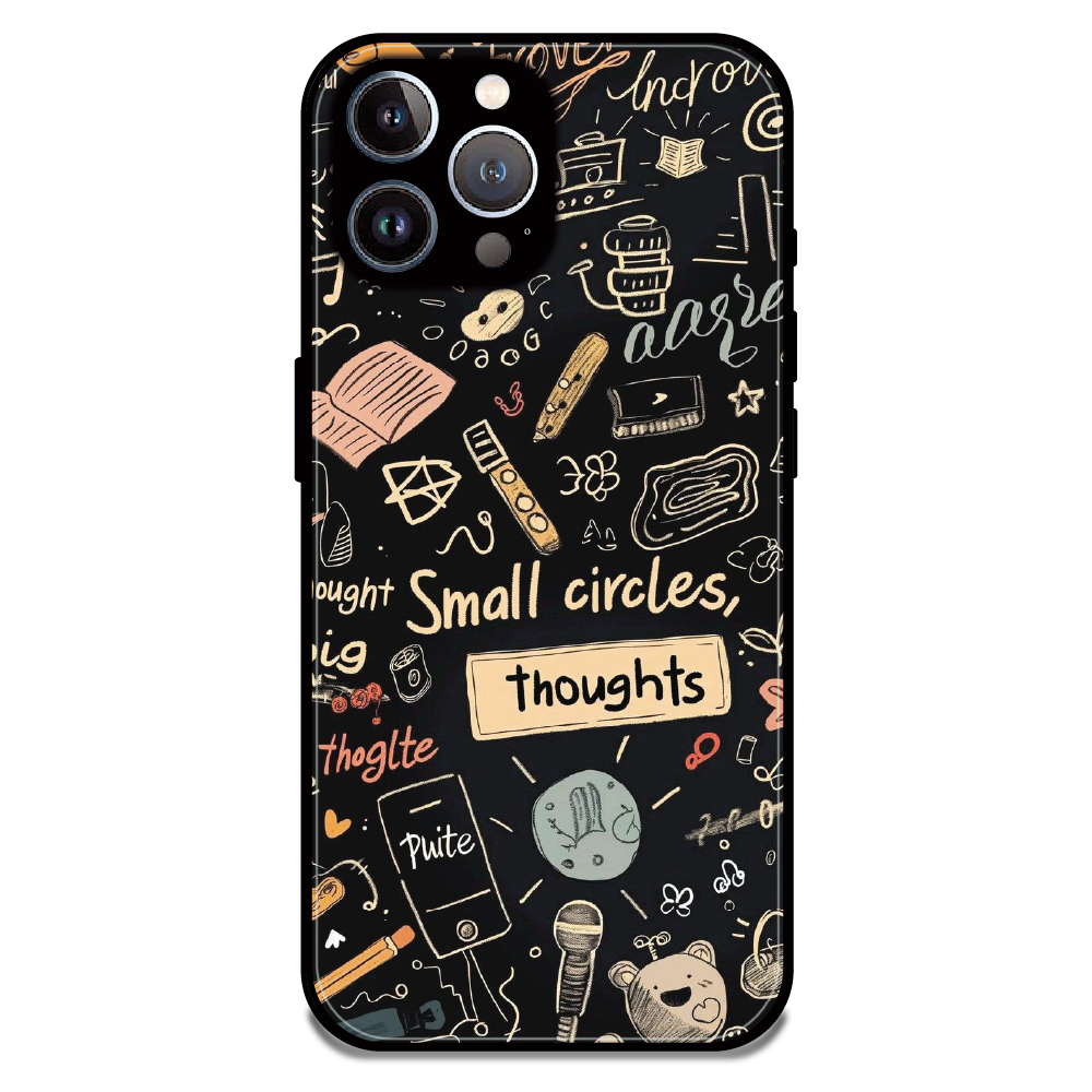 Thought Doodle Noir - Glossy Metal Silicone Case For Apple iPhone 11 Pro