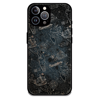 Vintage Explorer Map - Glossy Metal Silicone Case For Apple iPhone 11 Pro