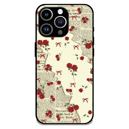 Floral Newspaper Aesthetic - Glossy Metal Silicone Case For Apple iPhone 11 Pro