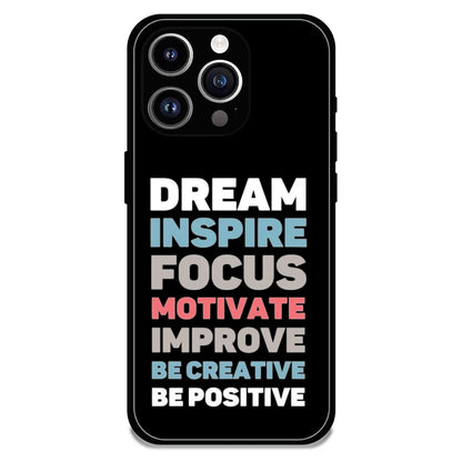 Dream Inspire Focus Typography - Glossy Metal Silicone Case For Apple iPhone 11 Pro