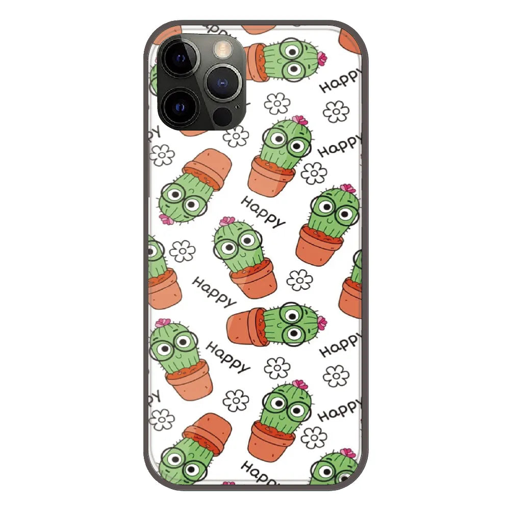 Cute Cactus Happy - Printed Silicone Case For Apple iPhone 11 Pro