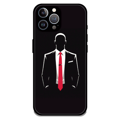 Red Tie Silhouette - Glossy Metal Silicone Case For Apple iPhone 11 Pro