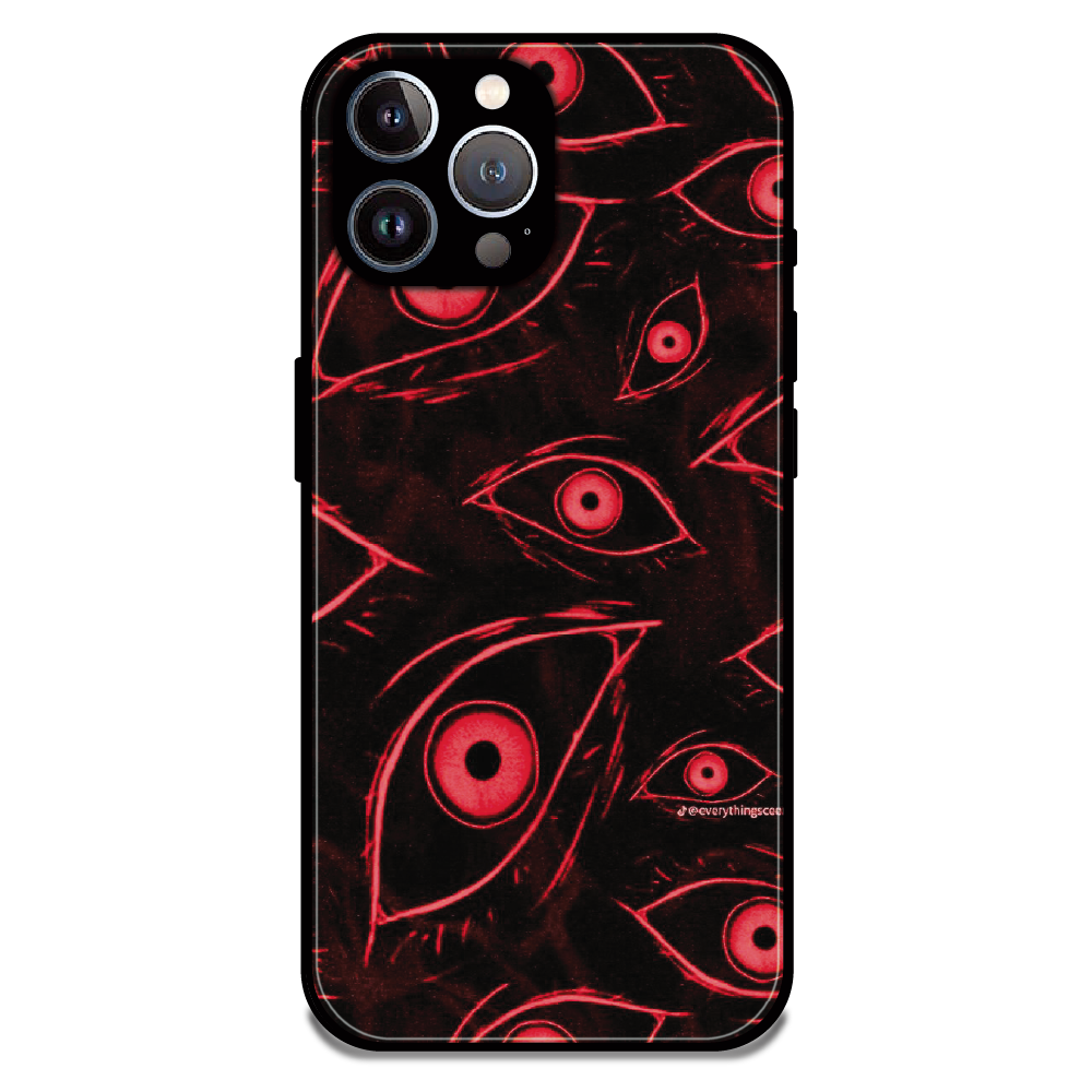Crimson Eyes Chaos - Glossy Metal Silicone Case For Apple iPhone 11 Pro