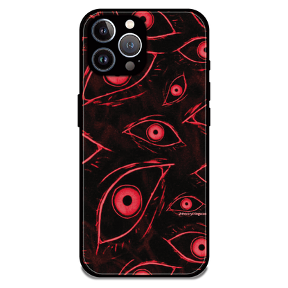 Crimson Eyes Chaos - Glossy Metal Silicone Case For Apple iPhone 11 Pro
