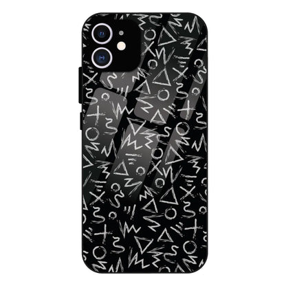 Geometric Black & White Pattern - Glass Case For Apple iPhone 11