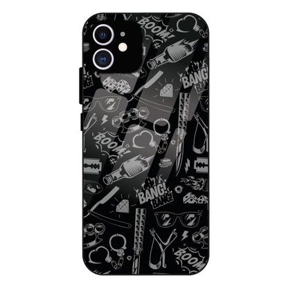 Black Graphic Street Art - Glass Case For Apple iPhone 11