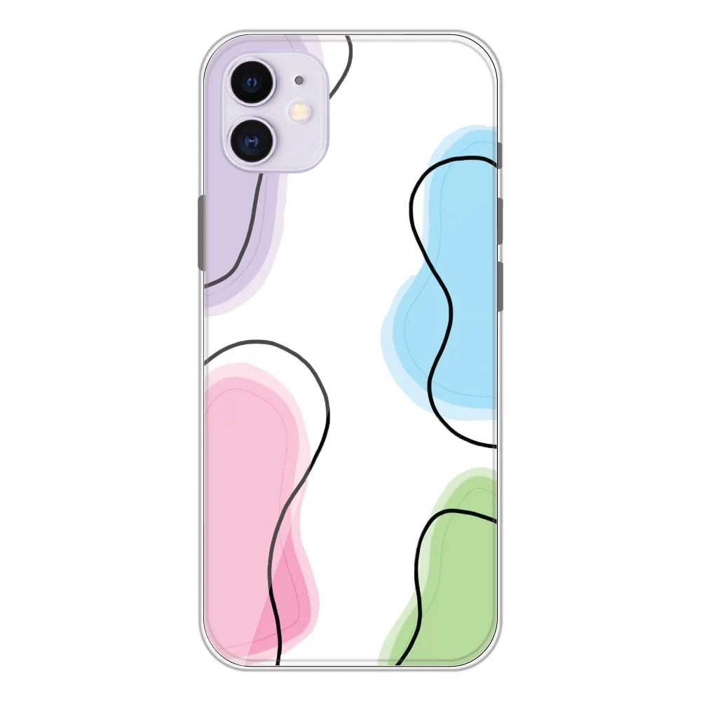 Rainbow Cow Print - Clear Printed Silicone Case For Apple iPhone Models- Apple iPhone 11