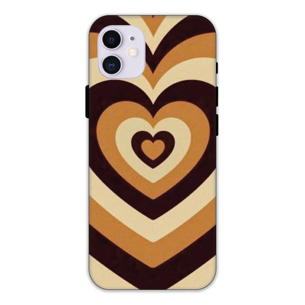 Brown Hearts Hard Case Apple IPhone 11 Models