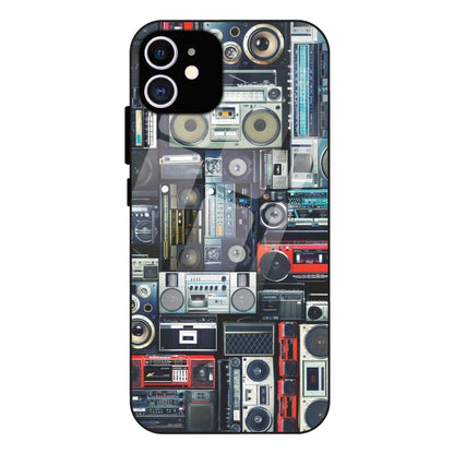 Retro Boombox Music Pattern - Glass Case For Apple iPhone 11