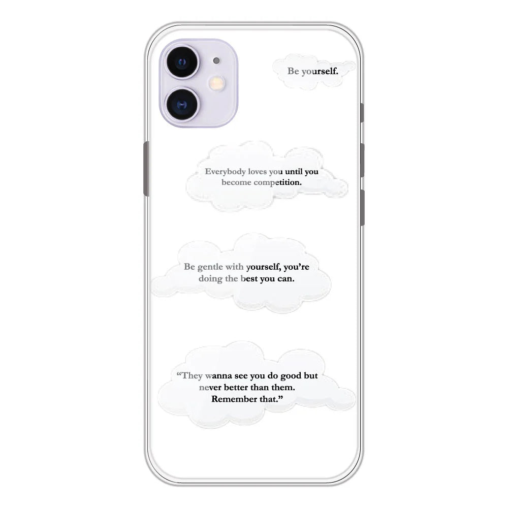 Quotes And Clouds - Clear Printed Silicone Case For Apple iPhone Models- Apple iPhone 11
