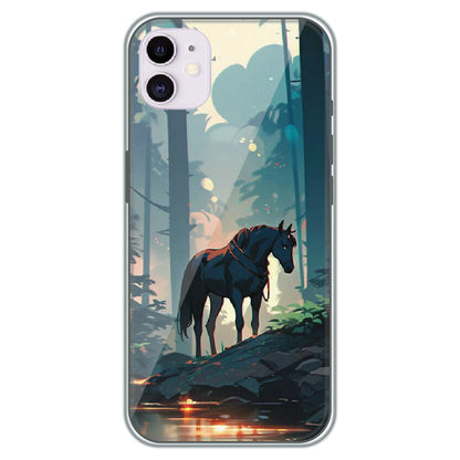 Horse in the Forest - Printed Silicone Case for Apple iPhone 11