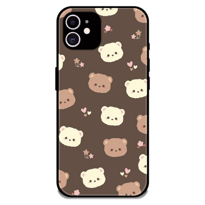 Cozy Bear Pattern - Glossy Metal Silicone Case For Apple iPhone 11