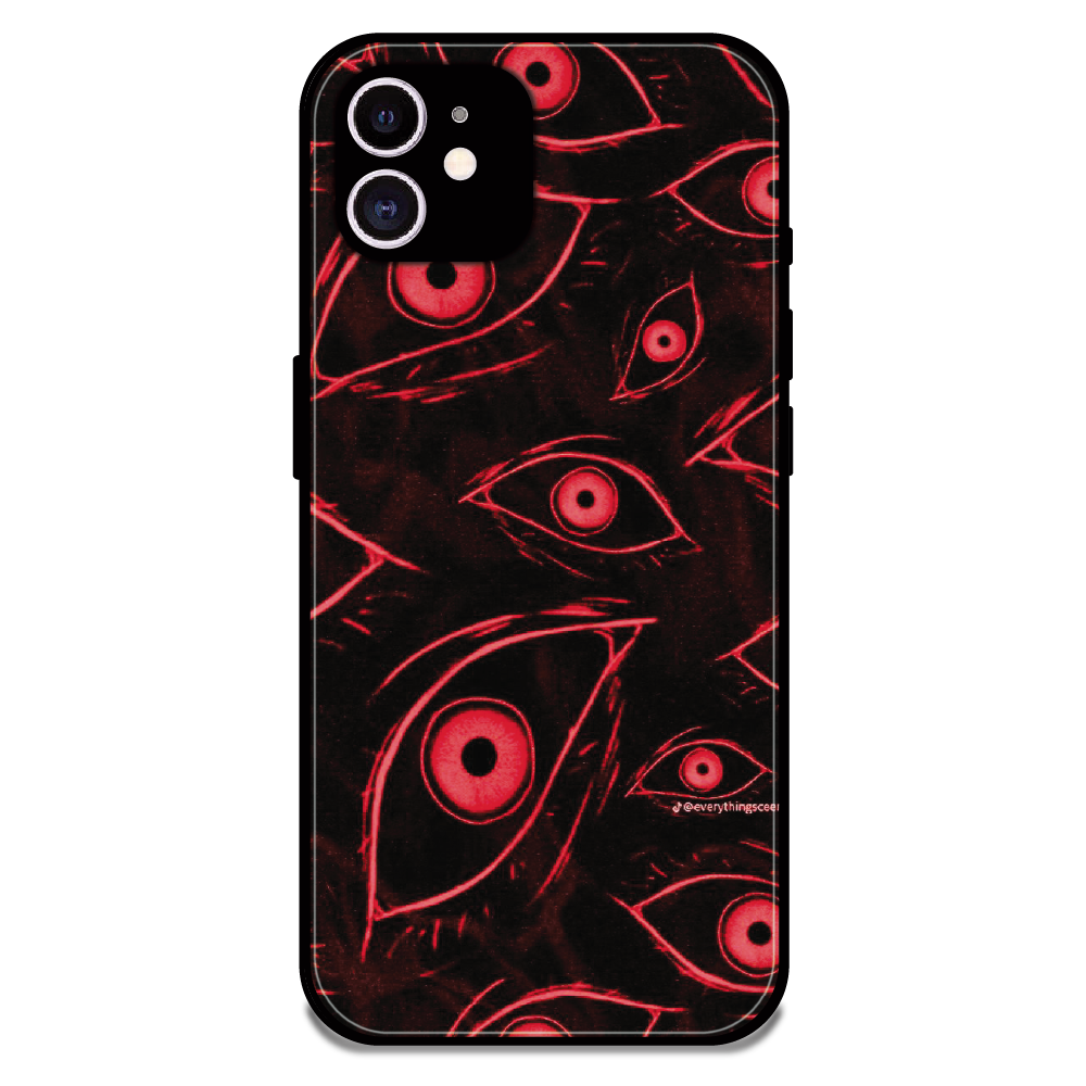 Crimson Eyes Chaos - Glossy Metal Silicone Case For Apple iPhone 11