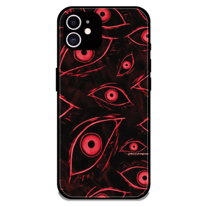 Crimson Eyes Chaos - Glossy Metal Silicone Case For Apple iPhone 11