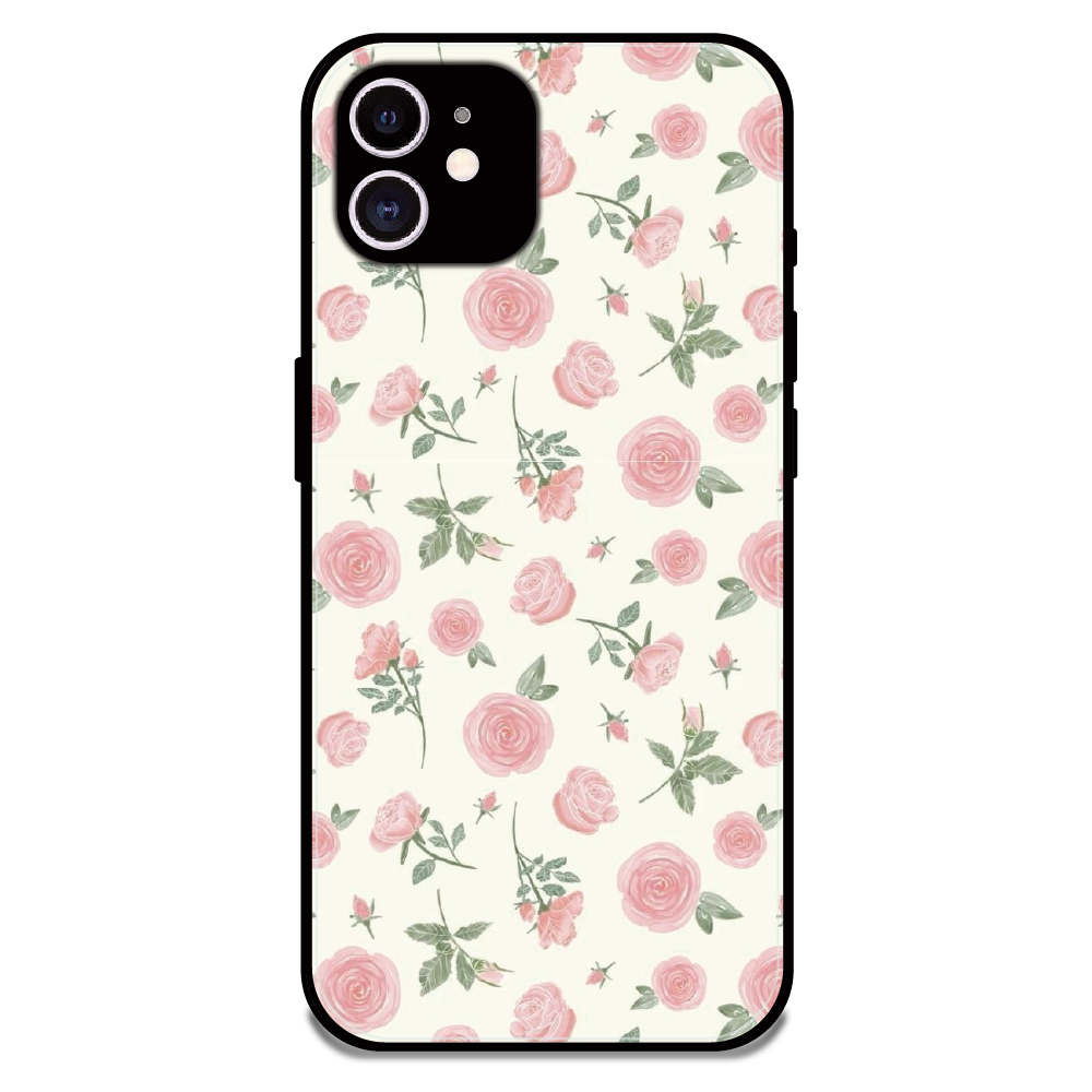 Soft Pink Rose Bloom - Glossy Metal Silicone Case For Apple iPhone 11