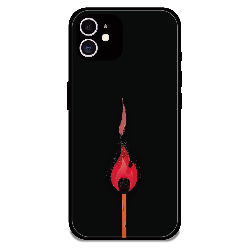 Burning Match - Glossy Metal Silicone Case For Apple iPhone 11