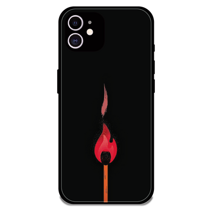 Burning Match - Glossy Metal Silicone Case For Apple iPhone 11