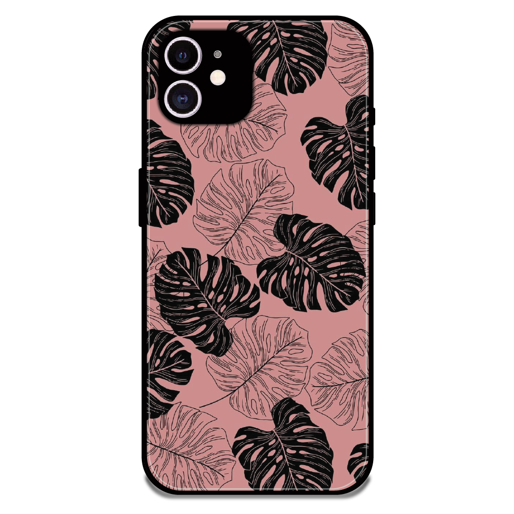 Tropical Monstera Leaf Pattern - Glossy Metal Silicone Case For Apple iPhone 11