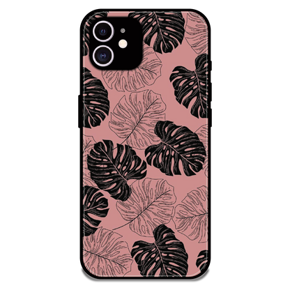 Tropical Monstera Leaf Pattern - Glossy Metal Silicone Case For Apple iPhone 11
