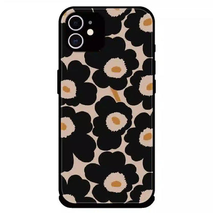 Bold Black Daisy Bloom - Glossy Metal Silicone Case For Apple iPhone 11