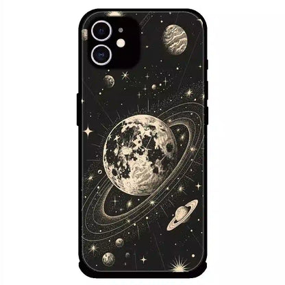 Celestial Planet Orbit - Glossy Metal Silicone Case For Apple iPhone 11