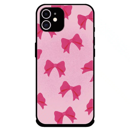 Pink Bow Aesthetic Pattern - Glossy Metal Silicone Case For Apple iPhone 11