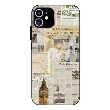 Vintage Newspaper Collage - Glass Case For Apple iPhone 11