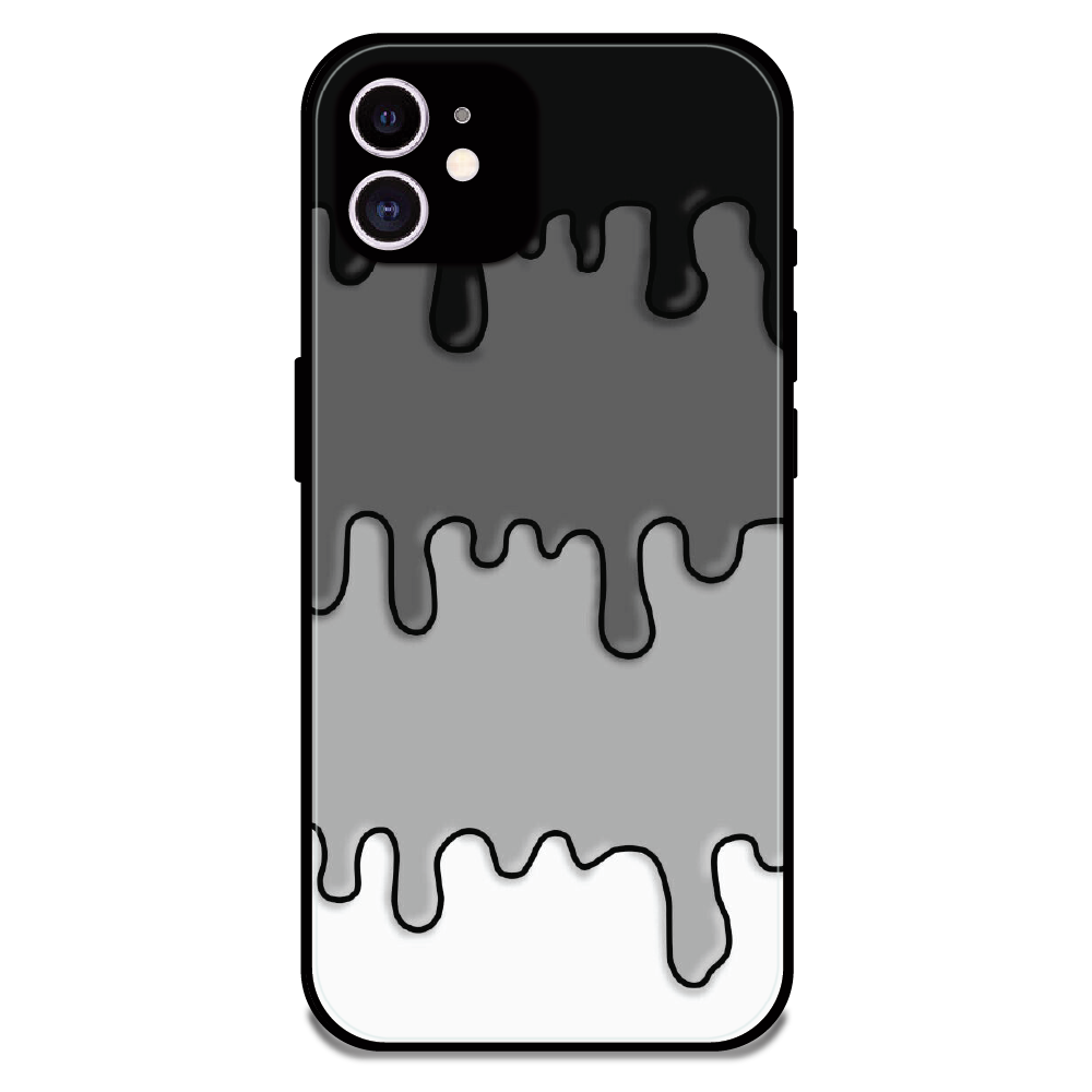 Smoky Drip Abstract - Glossy Metal Silicone Case For Apple iPhone 11