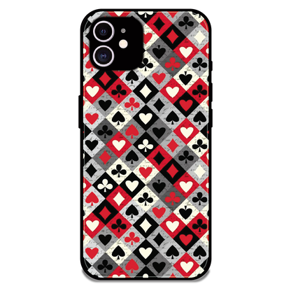 Classic Card Symbols - Glossy Metal Silicone Case For Apple iPhone 11