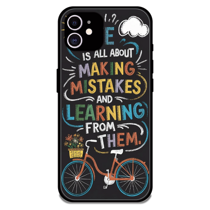Motivational Quote Bicycle Art - Glossy Metal Silicone Case For Apple iPhone 11