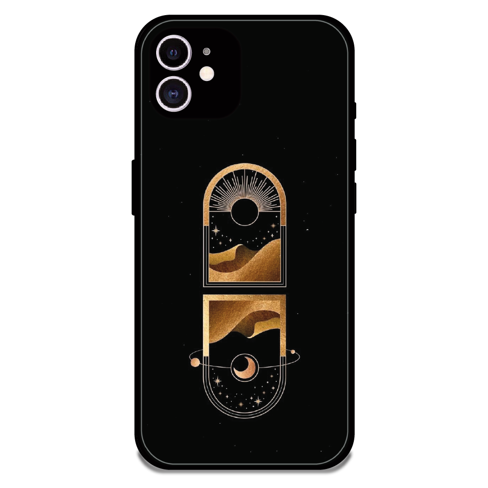 Golden Geometry - Glossy Metal Silicone Case For Apple iPhone 11
