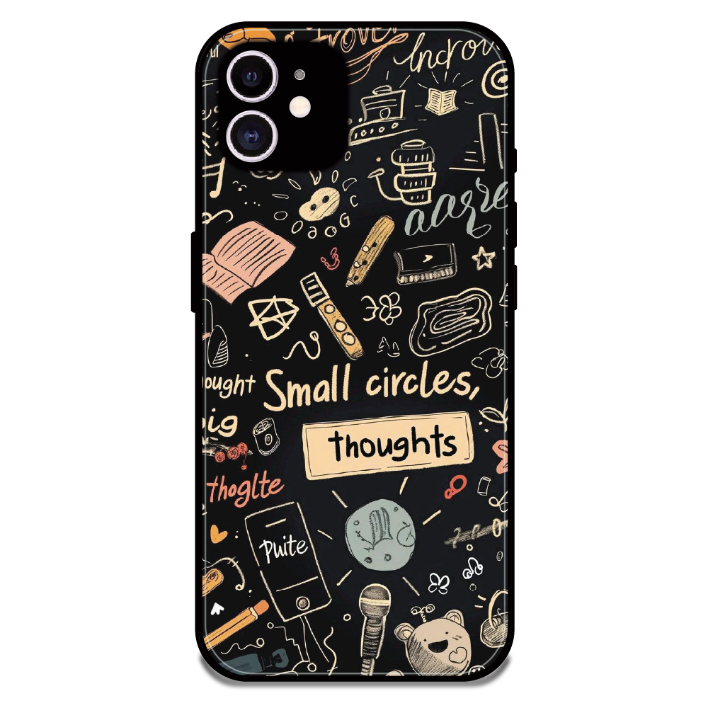 Thought Doodle Noir - Glossy Metal Silicone Case For Apple iPhone 11