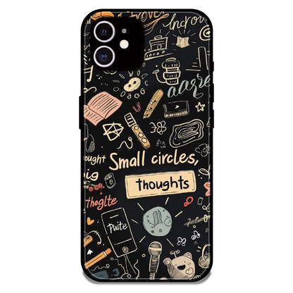 Thought Doodle Noir - Glossy Metal Silicone Case For Apple iPhone 11