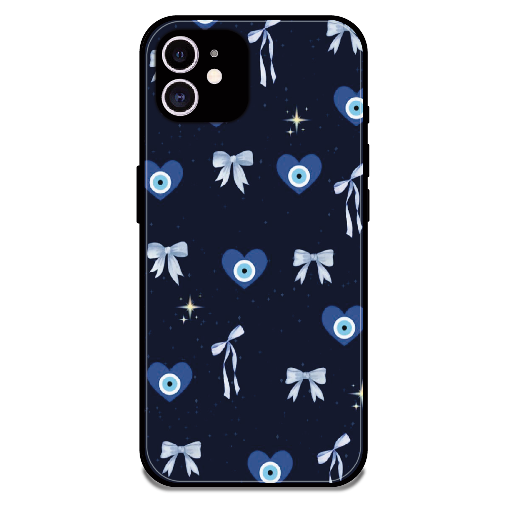 Evil Eye Bow Midnight - Glossy Metal Silicone Case For Apple iPhone 11