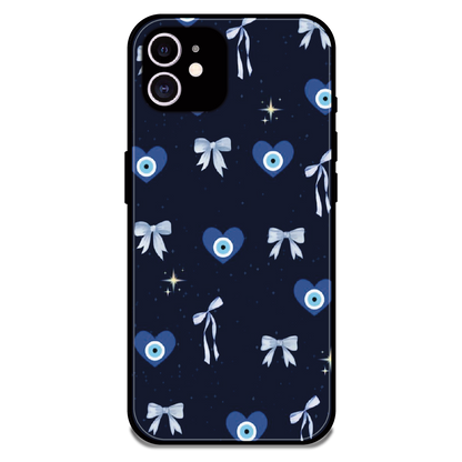 Evil Eye Bow Midnight - Glossy Metal Silicone Case For Apple iPhone 11