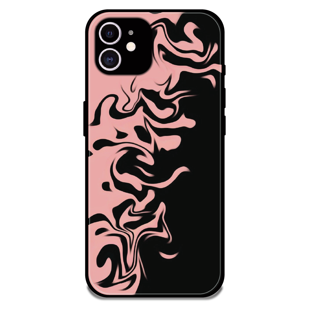Blush Noir Marble - Glossy Metal Silicone Case For Apple iPhone 11