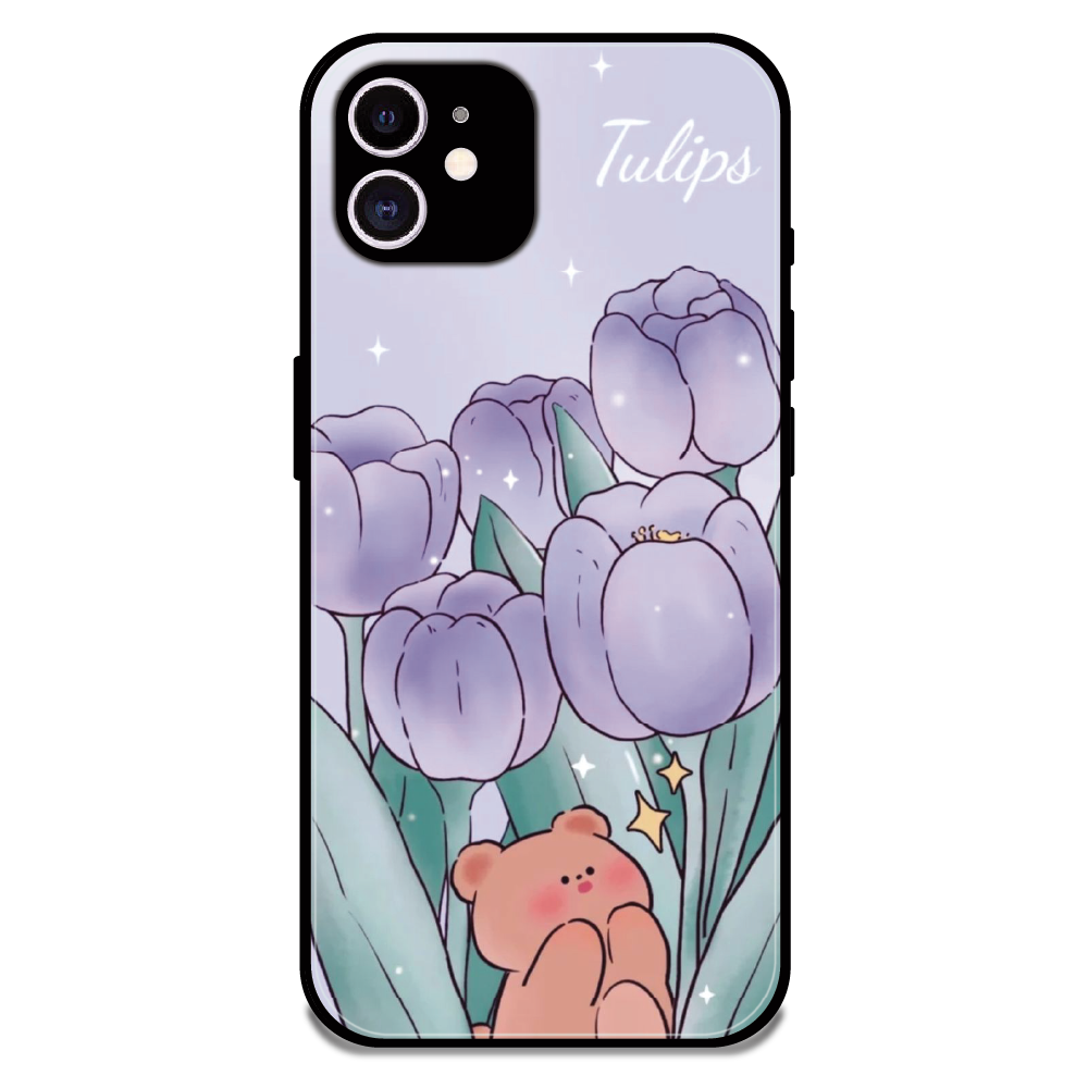Tulip Bear Dreamscape - Glossy Metal Silicone Case For Apple iPhone 11