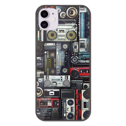 Retro Boombox Music Pattern - Printed Silicone Case For Apple iPhone 11