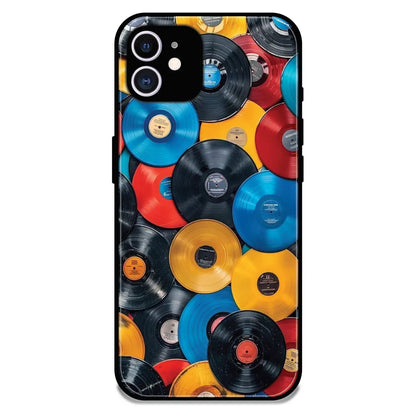 Retro Vinyl Record Pattern - Glossy Metal Silicone Case For Apple iPhone 11