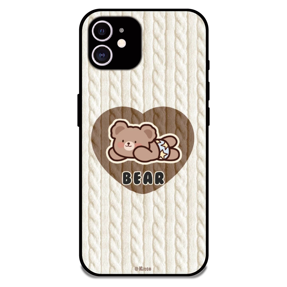 Bear Heart - Glossy Metal Silicone Case For Apple iPhone 11