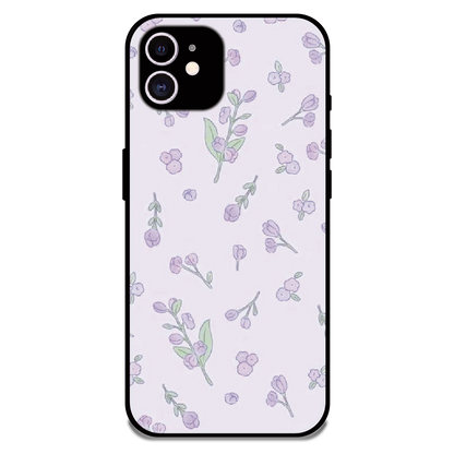 Lavender Floral Ditsy - Glossy Metal Silicone Case For Apple iPhone 11