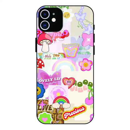 Kawaii Sticker Pop - Glass Case For Apple iPhone 12