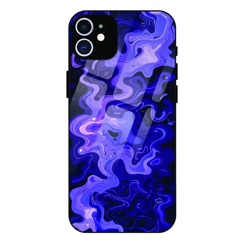 Purple Wave Abstract - Glass Case For Apple iPhone 12