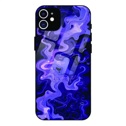 Purple Wave Abstract - Glass Case For Apple iPhone 12