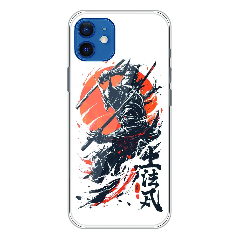 Samurai Warrior Japanese Art - Printed Silicone Case For Apple iPhone 12