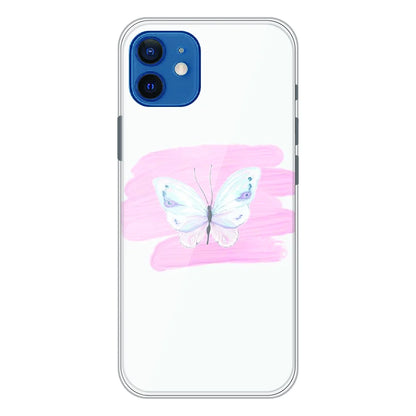 Minimal Butterfly Blush Art - Printed Silicone Case For Apple iPhone 12